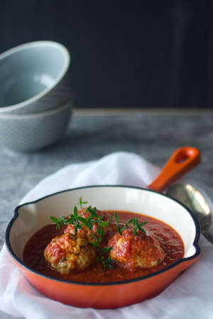 Meatballs with Tomato Sauceの写真素材
