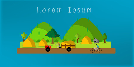 thailand flat landscape.のイラスト素材