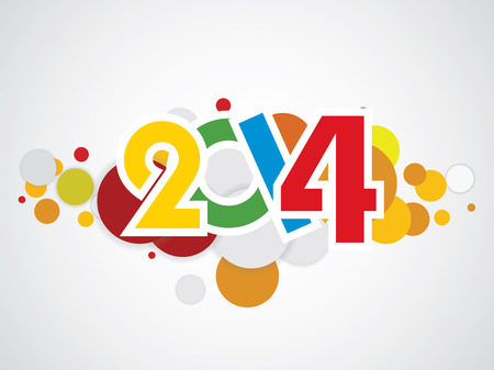  Happy new year 2014  Transparency used on highlight elements のイラスト素材