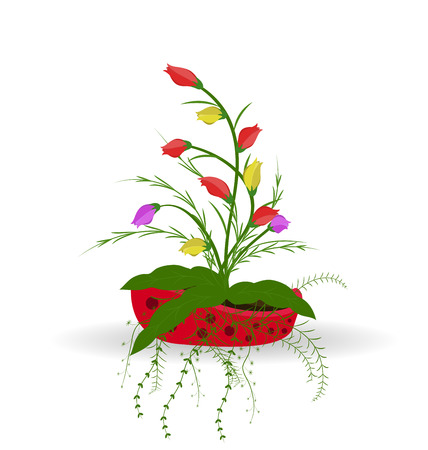 Grass With Flowers Illustrationのイラスト素材