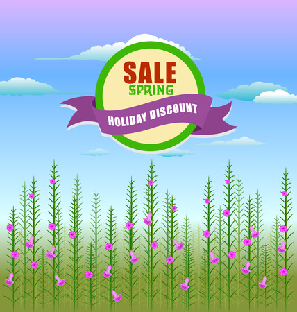 Grass With Flowers Illustrationのイラスト素材