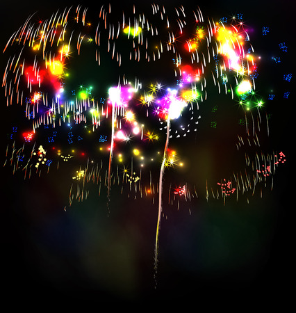 year 2015 made of colored neon effectのイラスト素材