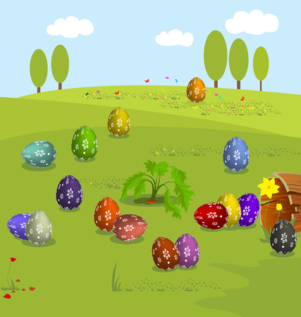 Happy Easter eggsのイラスト素材