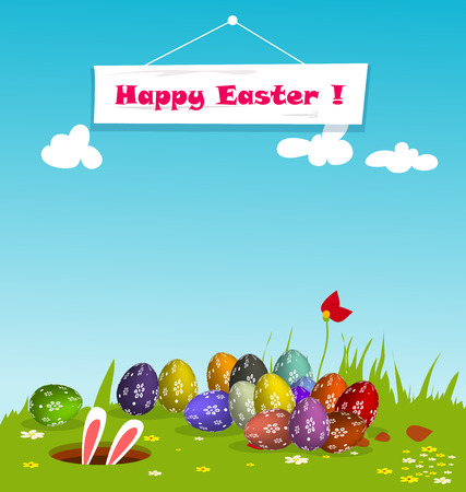 Happy Easter eggsのイラスト素材