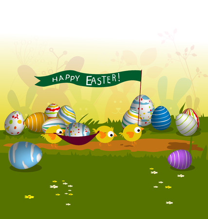 Happy Easter eggsのイラスト素材