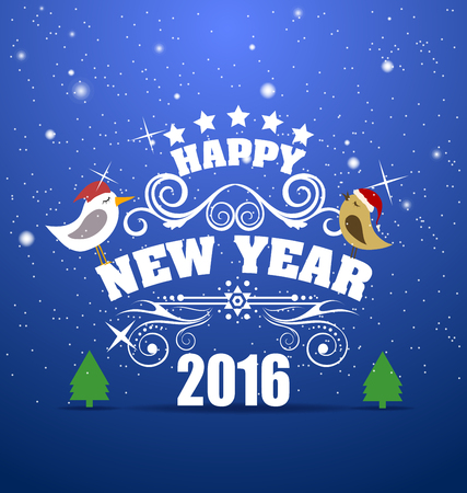 Happy new year 2016のイラスト素材