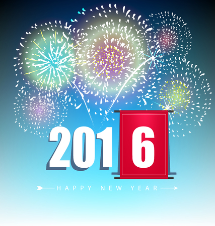 Happy new year 2016のイラスト素材