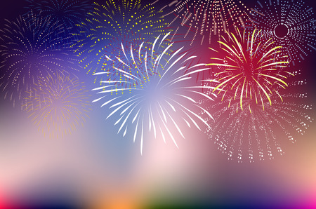 Fireworks and happy new yearのイラスト素材