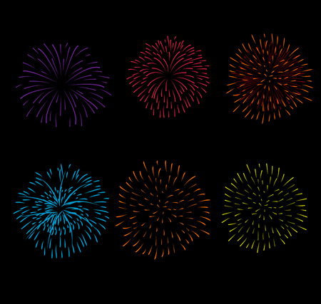 Fireworks and happy new yearのイラスト素材