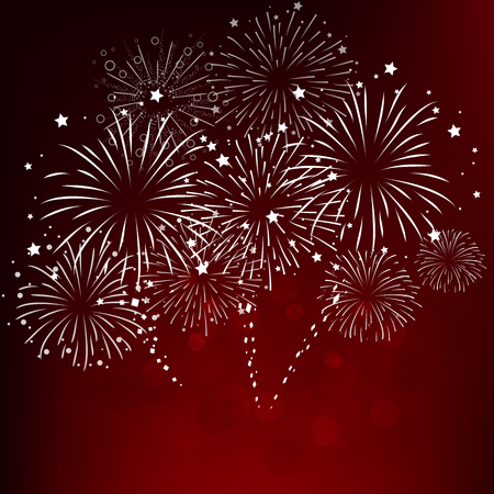 Happy new year fireworks 2017 holiday background designのイラスト素材