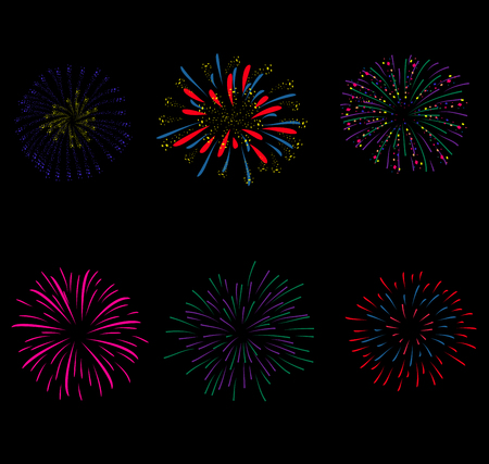 Happy new year fireworks 2017 holiday background designのイラスト素材