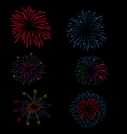 Happy new year fireworks 2017 holiday background designのイラスト素材