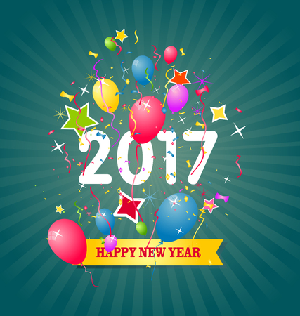 Happy new year 2017のイラスト素材
