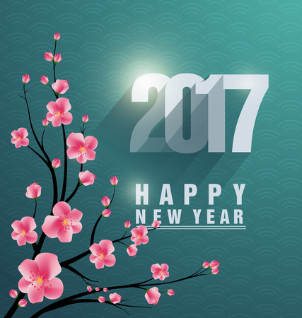 Happy new year 2017のイラスト素材