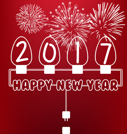 Happy new year 2017のイラスト素材