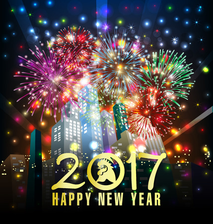 Happy new year 2017のイラスト素材