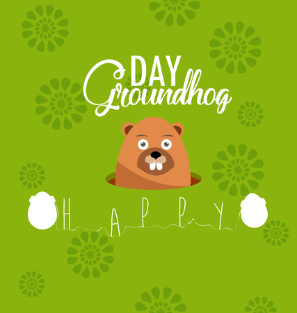 Happy Groundhog Dayのイラスト素材