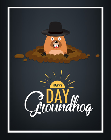 Happy Groundhog Dayのイラスト素材