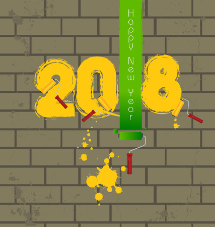 Happy new year 2018のイラスト素材