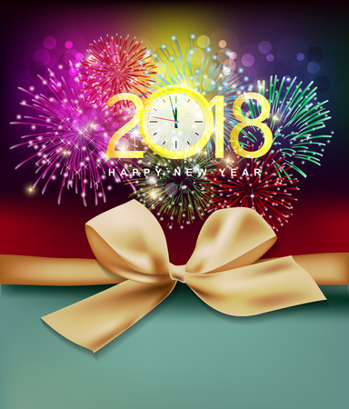 Happy new year 2018 greeting card and merry christmasのイラスト素材