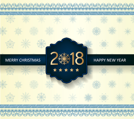 Happy new year 2018 greeting card and merry christmasのイラスト素材