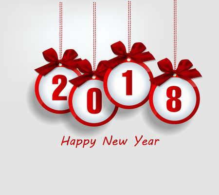 Happy new year 2018 greeting card and merry christmasのイラスト素材
