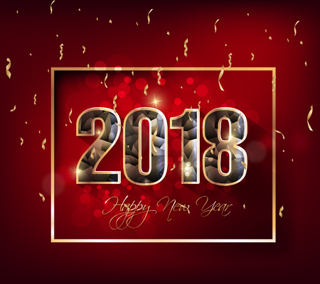 Happy new year 2018 greeting card and merry christmasのイラスト素材