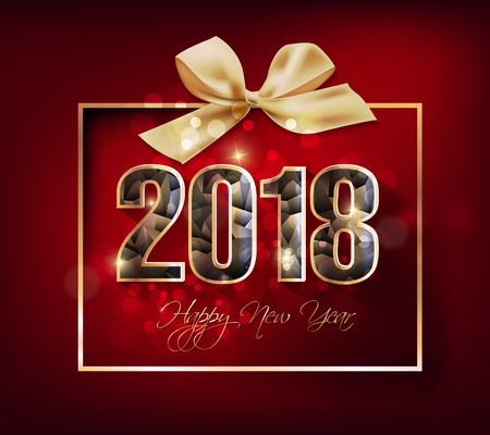 Happy new year 2018 greeting card and merry christmasのイラスト素材