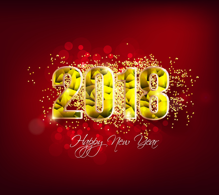 Happy new year 2018 greeting card and merry christmasのイラスト素材