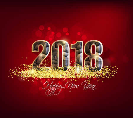 Happy new year 2018 greeting card and merry christmasのイラスト素材