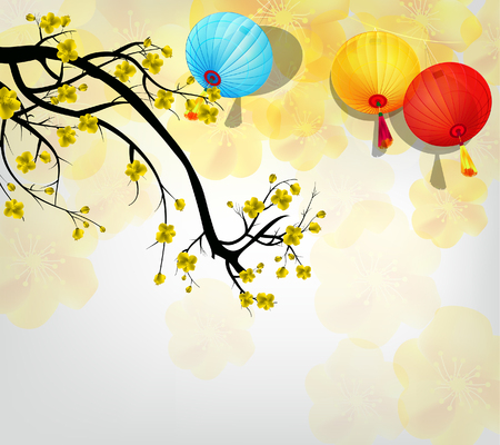 Cherry blossom for Chinese New Year and lunar new yearのイラスト素材