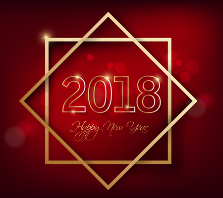 Happy new year 2018 greeting card and merry christmasのイラスト素材