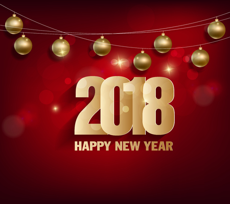 Happy new year 2018 greeting cardのイラスト素材