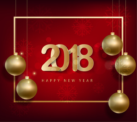 Happy new year 2018 greeting cardのイラスト素材