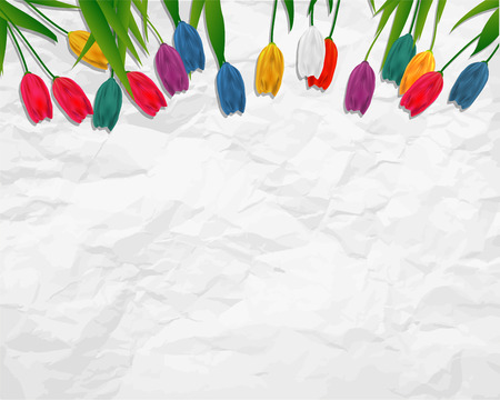 Lovely spring background with tulip flowers vector imageのイラスト素材