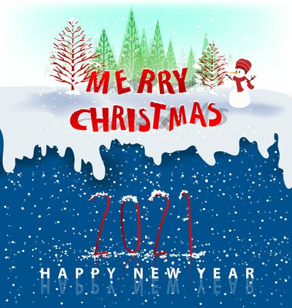 merry christmas 2021のイラスト素材