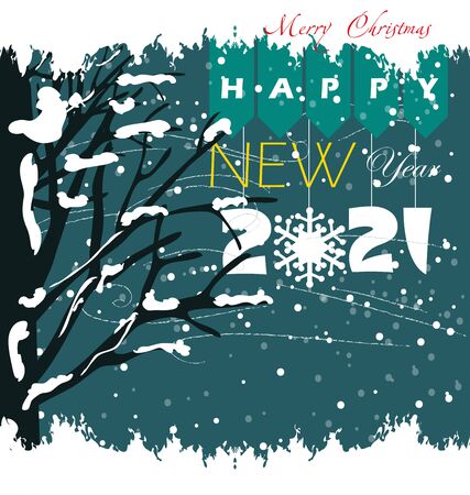 Happy new year 2021のイラスト素材