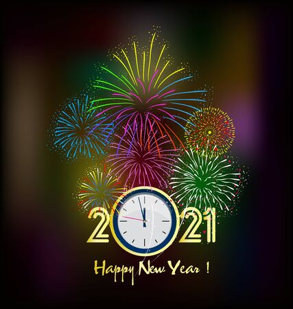 Happy new year 2021のイラスト素材