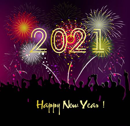 Happy new year 2021のイラスト素材