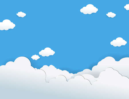White clouds seamless pattern light blue sky and holiday background.のイラスト素材