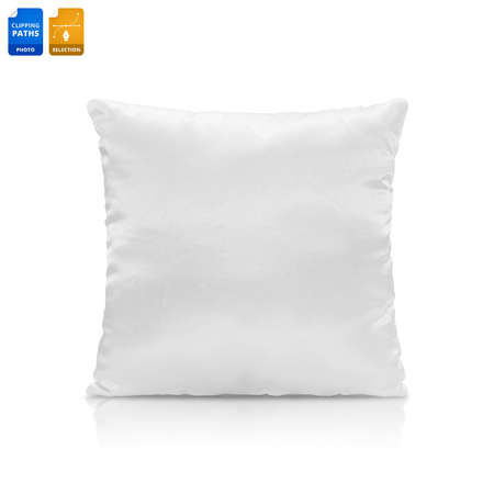 Blank pillow isolated on  background. Empty cushion for your design.  paths object.の写真素材