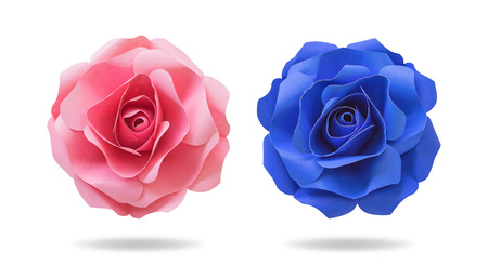 Flower paper on isolated background with  . Origami floral for your design.の写真素材