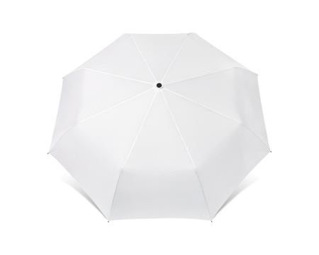Blank umbrella isolated on  background. Portable parasol for protection sun and rain.の写真素材