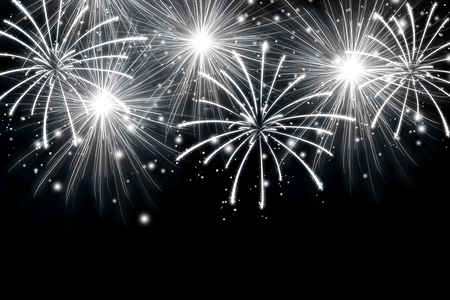 Abstract fireworks on pure dark background. Effect of sparks fireworks.の写真素材