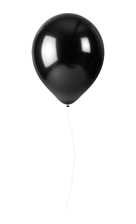 Black balloons with rope isolated on white background. Party Decorations. ( Cut Out )の写真素材