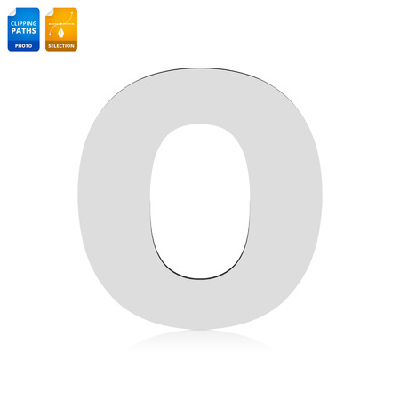 Letters O made from wooden material isolated on white background. Blank wooden font for your design.の写真素材