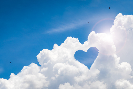 Beautiful sky with love background. Happy concept and freedom style.の写真素材