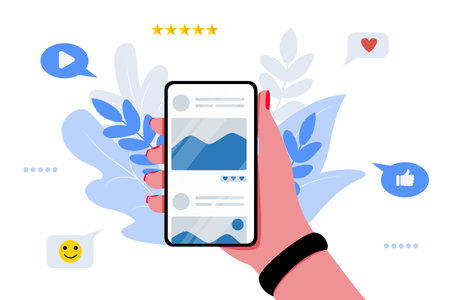 hand with smartphone vector illustration technological conceptのイラスト素材