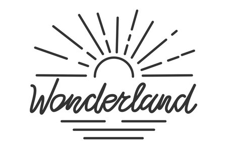 retro lettering wonderland vector illustration typography artworkのイラスト素材