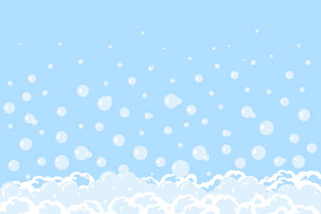 Bubbles fizz background Soap and foam Suds Abstract seamless pattern vector illustration cleaning concept Design wallpapers for prints bodycare, shampoo, toiletries, freshness, hygiene, bathroomのイラスト素材